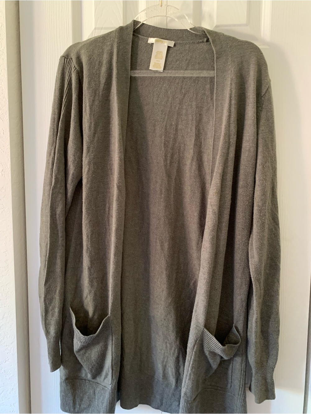 Matty M Gray Open-Front Women's Cardigan with Pockets Size Medium